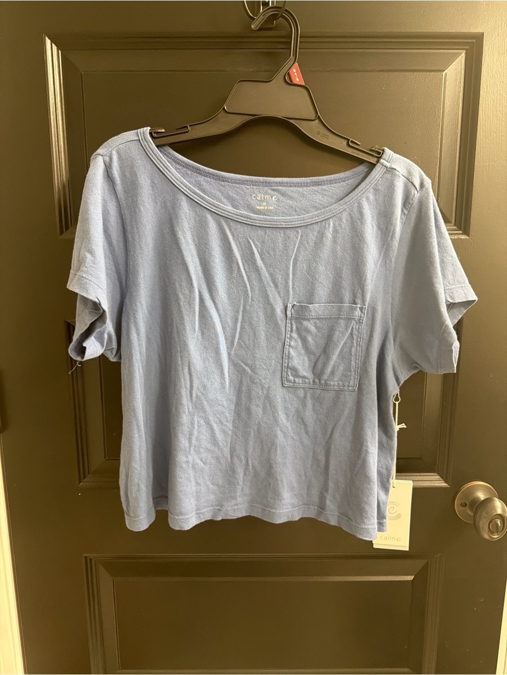 Calme Organic Cotton Boxy Boat Neck Tee – NWT 🌊
